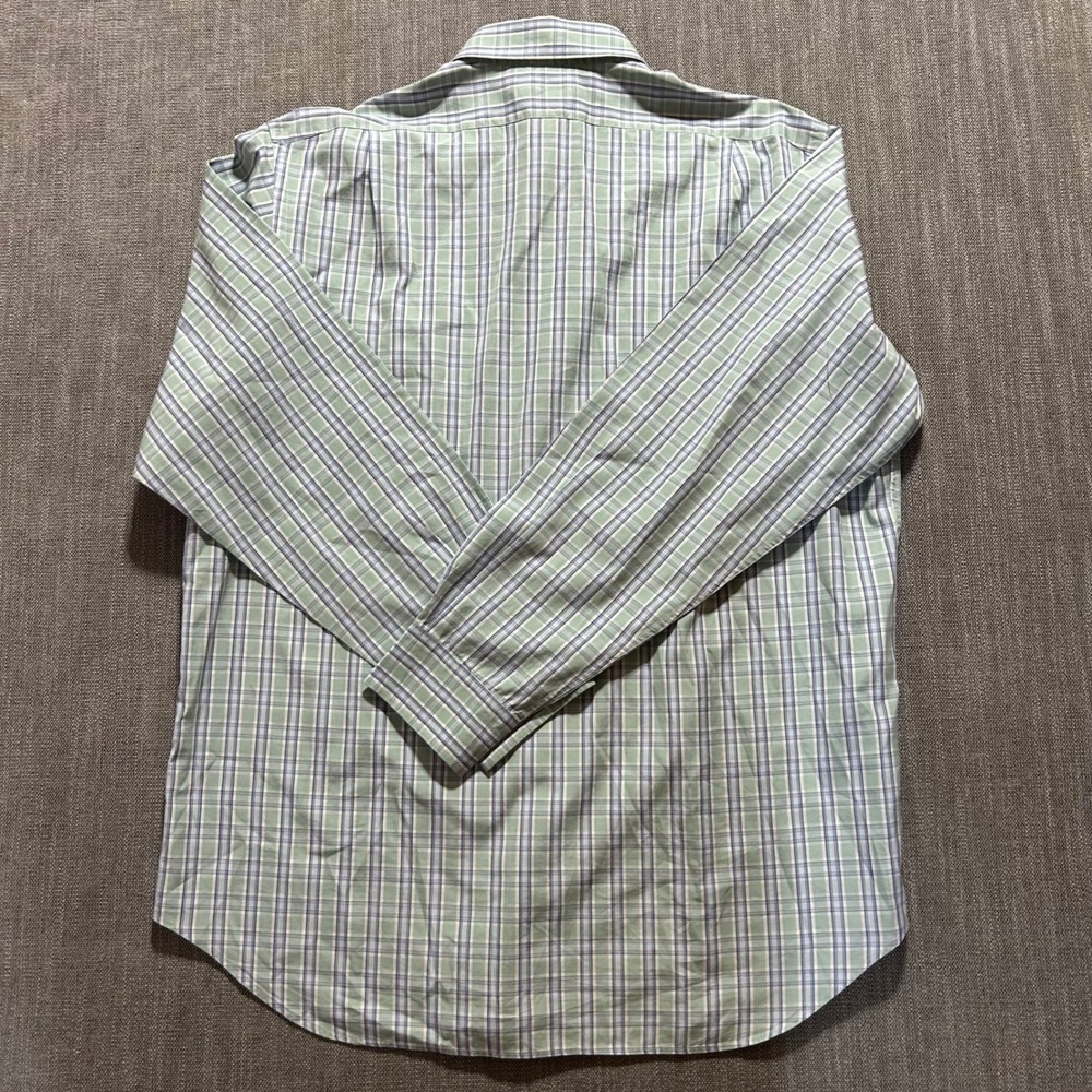 Ralph Lauren Purple Label Shirt Mens XL Green Plaid Made in Italy Cotton Luxury - Picture 7 of 8